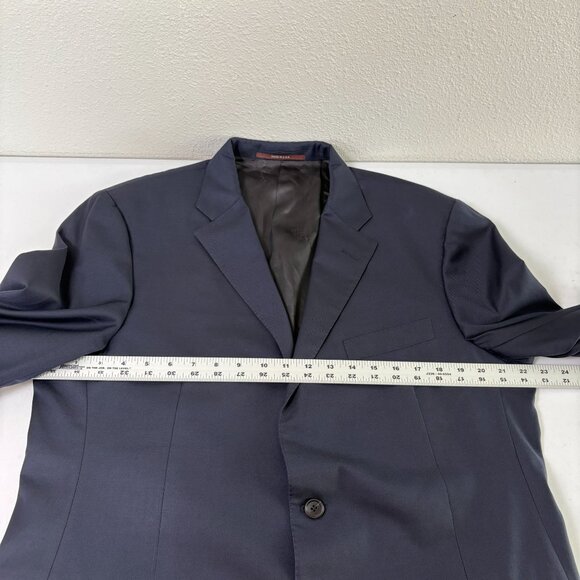 Hickey Freeman Worsted Wool Blazer Jacket Size 44R Navy Two Button Sport Coat - Picture 12 of 15